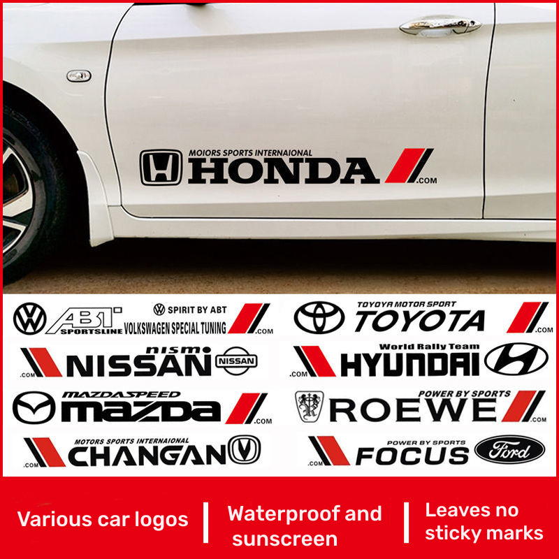 2Pcs 29.52in Car Auto Body Side Sticker