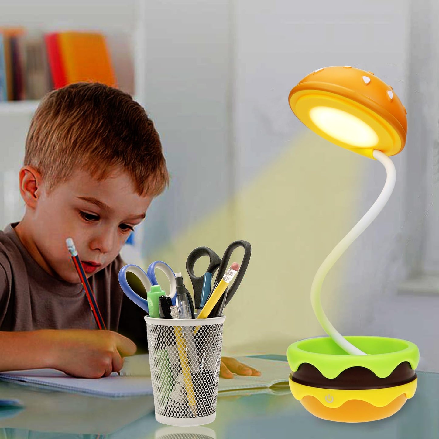 Rechargeable Hamburger Small Desk Lamps