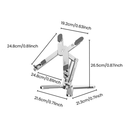 360° Rotating Aluminum Laptop Stand - Portable, Foldable, and Height-Adjustable